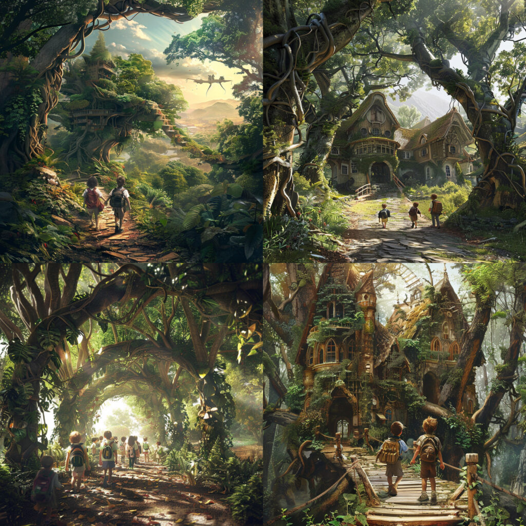 Midjourney - Photo of kids going to school