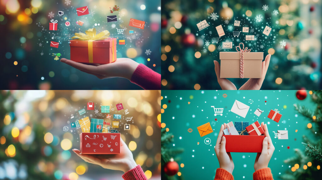 Midjourney - A hand holding an open gift box