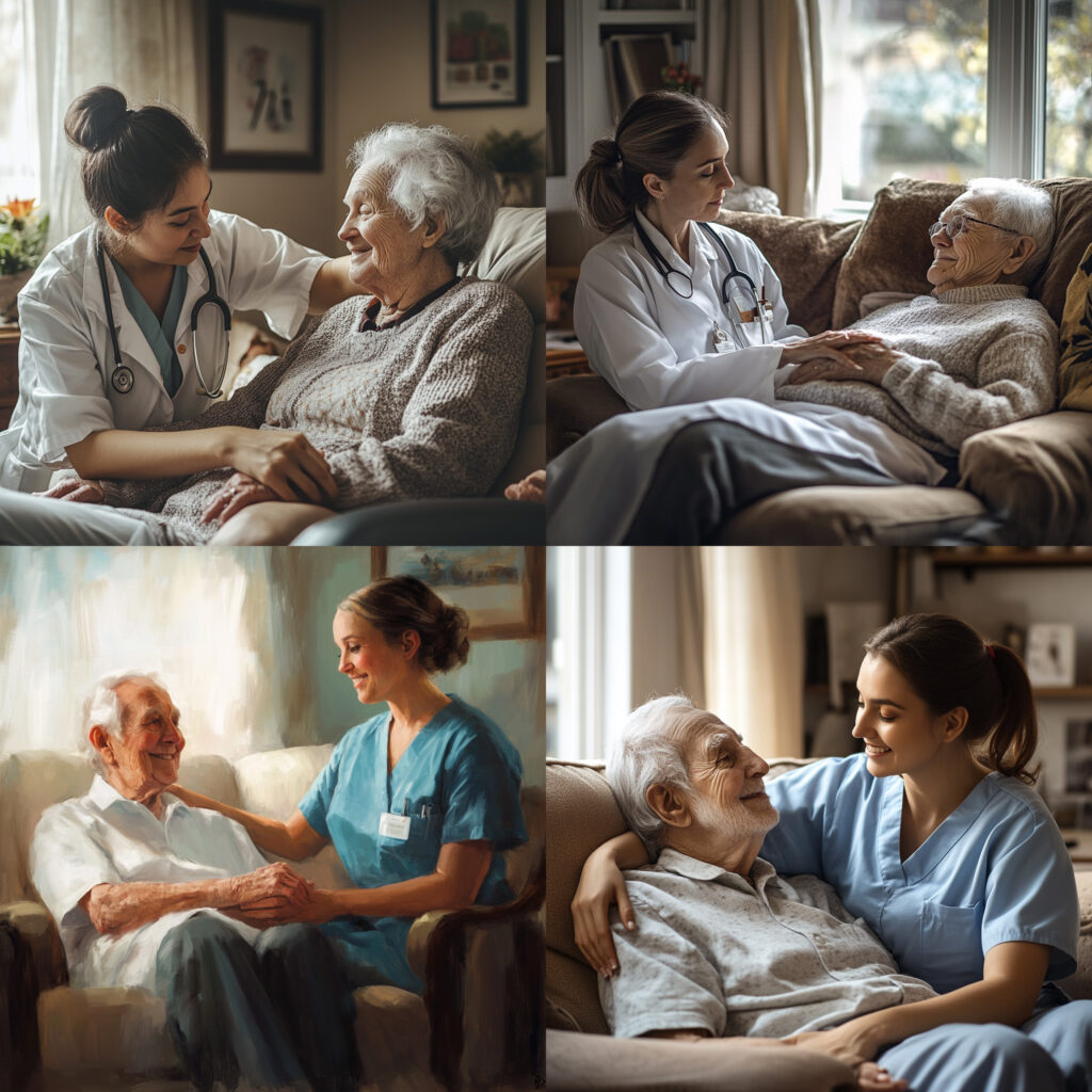 Midjourney - Create an image that visually represents compassionate home health care