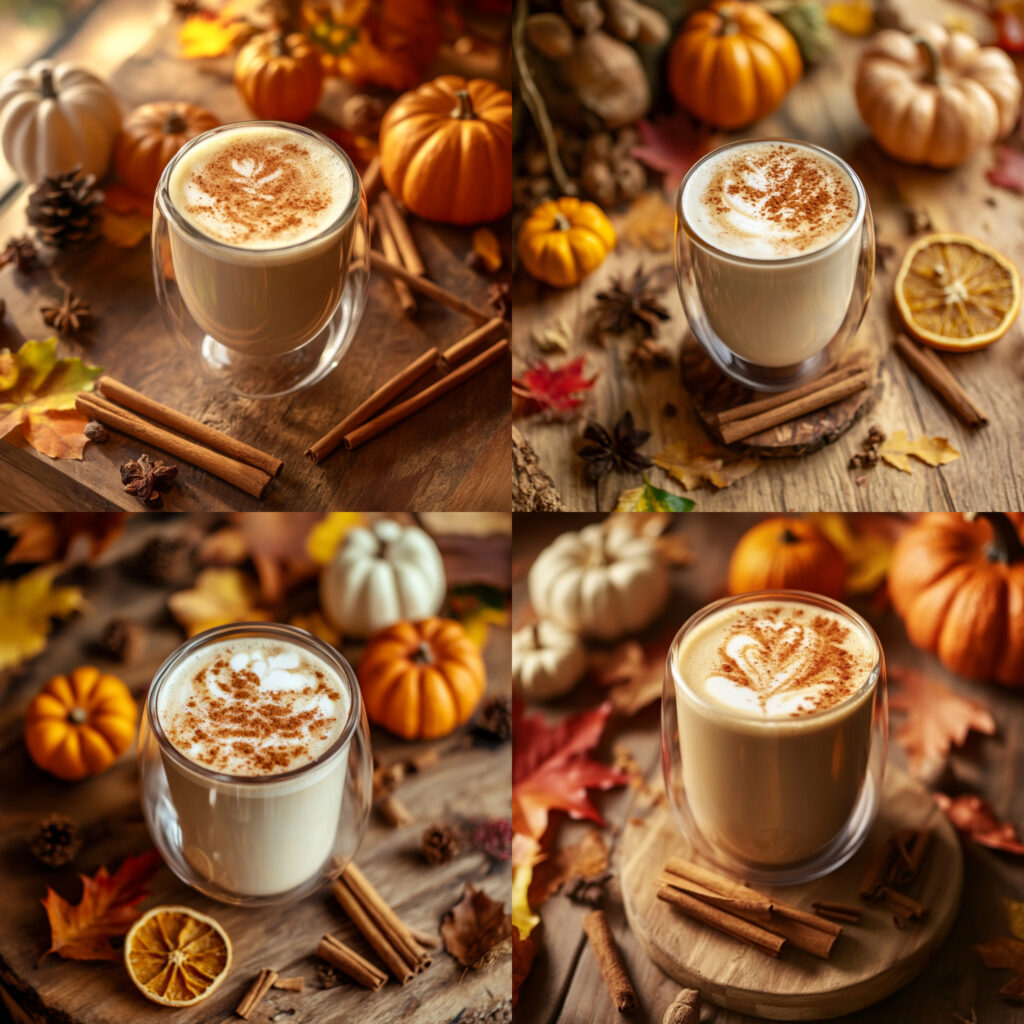 Midjourney - Realistic still-life photograph of a Pumpkin Spice Latte