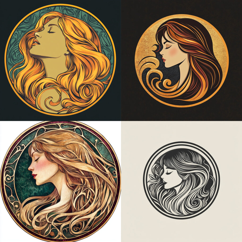 Midjourney - Round logo for a salon